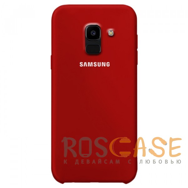 Фото Бордовый / Garnet Red Силиконовый чехол для Samsung J600F Galaxy J6 (2018) с покрытием soft touch