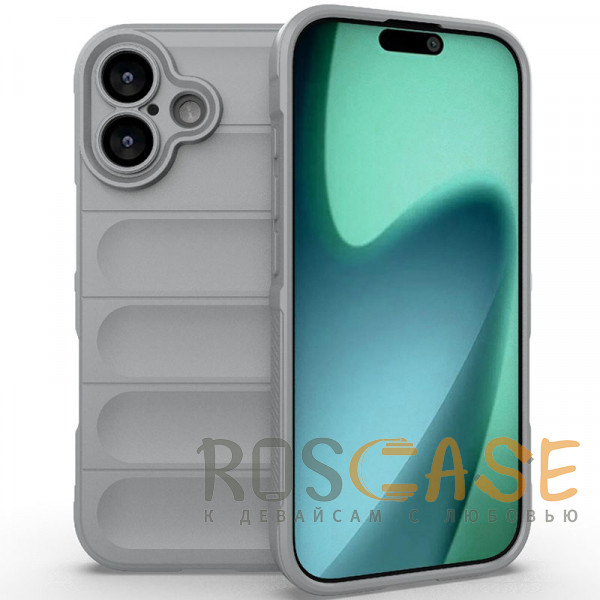 Фото Серый Flex Silicone | Противоударный чехол для iPhone 17 с защитой камеры и микрофиброй