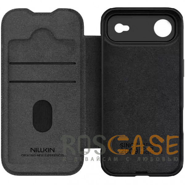 Фото Черный Nillkin Qin PRO | Чехол-книжка из Premium экокожи с защитой камеры для iPhone 17 Air