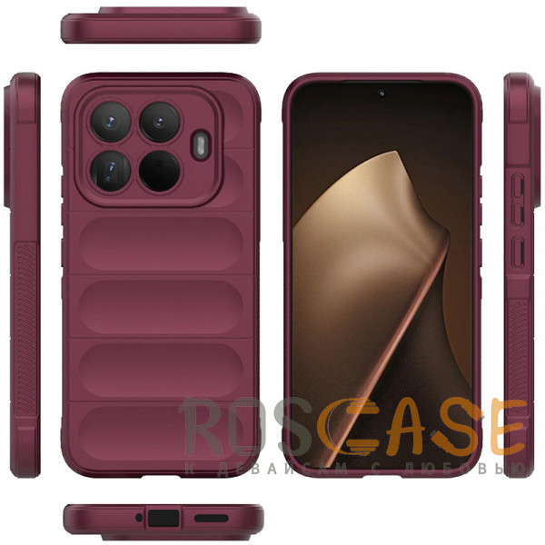 Фото Бордовый Flex Silicone | Противоударный чехол для Xiaomi Mi 15T Pro с защитой камеры и микрофиброй