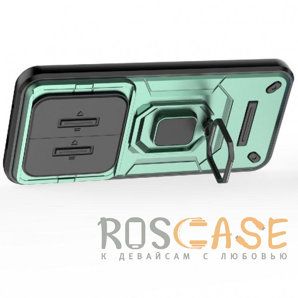 Фотография Зеленый Transformer Ring Holder | Противоударный чехол с кольцом и шторкой камеры для Xiaomi Redmi Note 15 Pro Plus