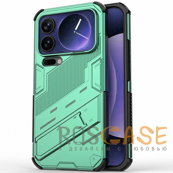 Фото Зеленый Megatron | Противоударный чехол-подставка для Xiaomi Mi 17 Pro Max 5G с защитой камеры