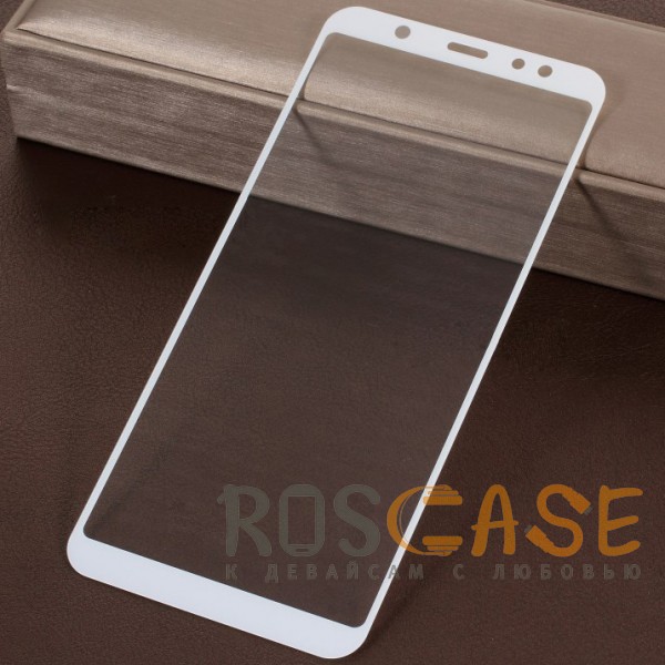 Фото Белое 5D защитное стекло для Samsung Galaxy A6 (2018) на весь экран