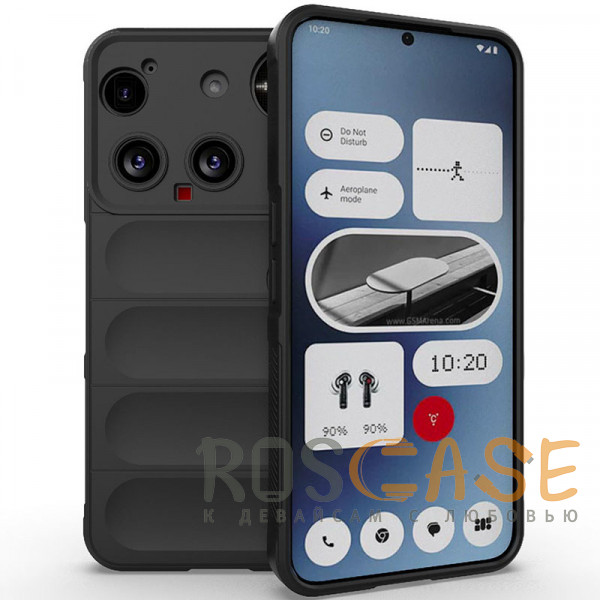 Фото Черный Flex Silicone | Противоударный чехол для Nothing Phone 3 с защитой камеры и микрофиброй