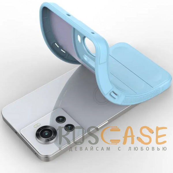 Фотография Голубой Flex Silicone | Противоударный чехол для OnePlus 10R / Ace с защитой камеры и микрофиброй