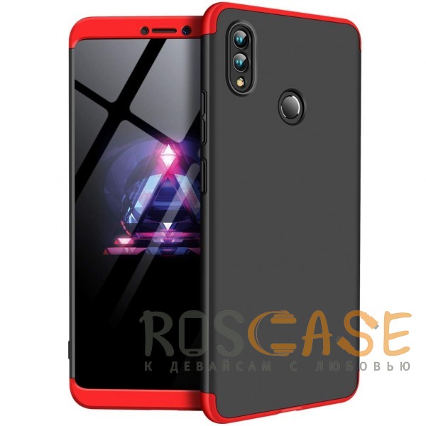Фото Черный / Красный GKK LikGus 360° | Двухсторонний чехол для Huawei Honor Note 10 с защитными вставками