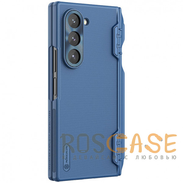 Изображение Синий Nillkin Super Frosted Shield | Матовый пластиковый чехол для Samsung Galaxy Z Fold 6 с держателем для S Pen