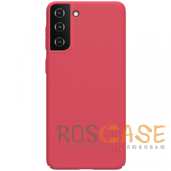 Фото Красный Nillkin Super Frosted Shield | Матовый пластиковый чехол для Samsung Galaxy S21 Plus