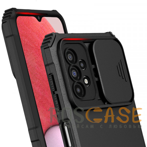 Изображение Черный CamShield Holder | Противоударный чехол-подставка для Samsung Galaxy A23 с защитой камеры