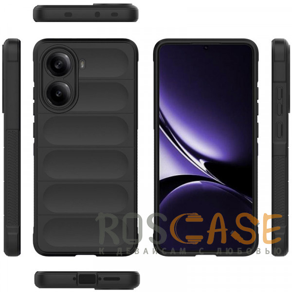 Фото Черный Flex Silicone | Противоударный чехол для Xiaomi Redmi Turbo 4 с защитой камеры и микрофиброй