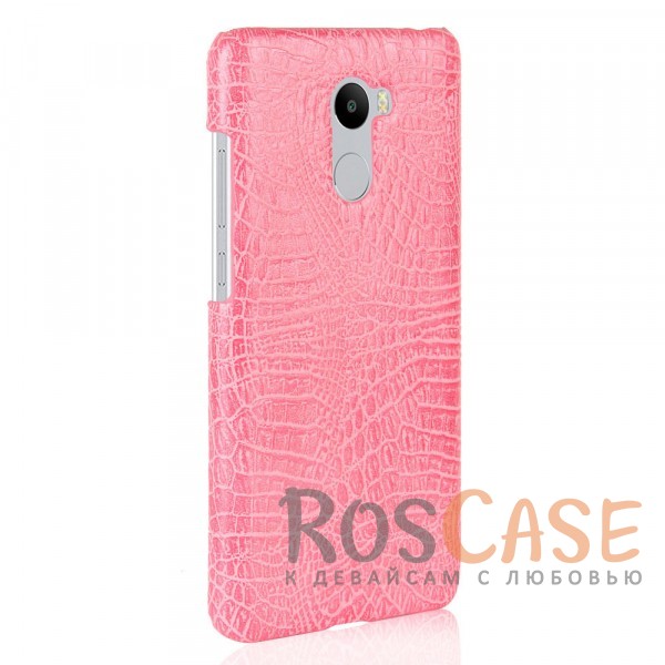 Фотография Розовый Croc | Чехол для Xiaomi Redmi 4 с текстурой крокодиловой кожи