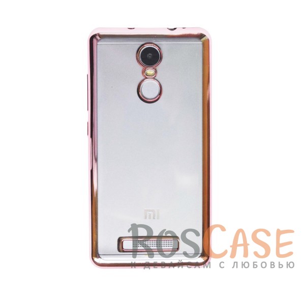 Фото Розовый Силиконовый чехол для Xiaomi Redmi Note 3 / Redmi Note 3 Pro с глянцевой окантовкой