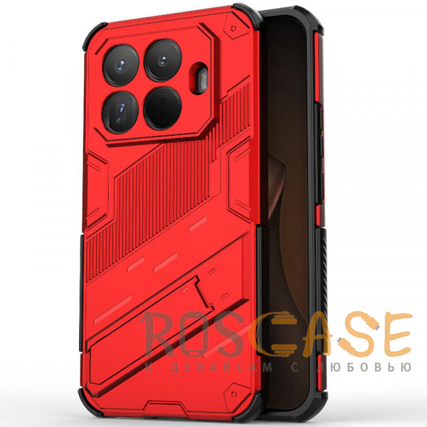 Фото Красный Megatron | Противоударный чехол-подставка для Xiaomi Mi 15T Pro с защитой камеры
