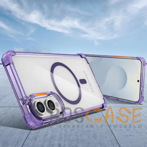 Фото Фиолетовый Nature Magnetic | Прозрачный противоударный чехол с поддержкой MagSafe для Samsung Galaxy S25 Edge