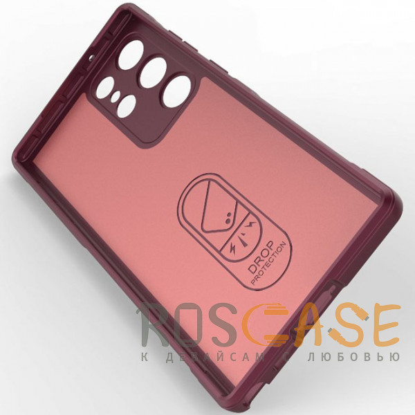 Изображение Бордовый Flex Silicone | Противоударный чехол для Samsung Galaxy S23 Ultra с защитой камеры и микрофиброй