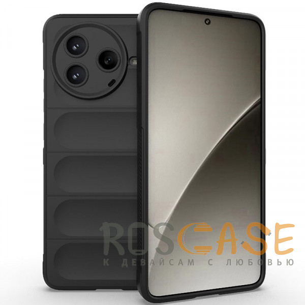 Фото Черный Flex Silicone | Противоударный чехол для Xiaomi Poco F7 Pro / Redmi K80 с защитой камеры и микрофиброй
