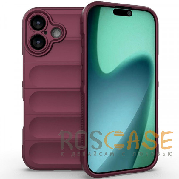 Фото Бордовый Flex Silicone | Противоударный чехол для iPhone 17 с защитой камеры и микрофиброй