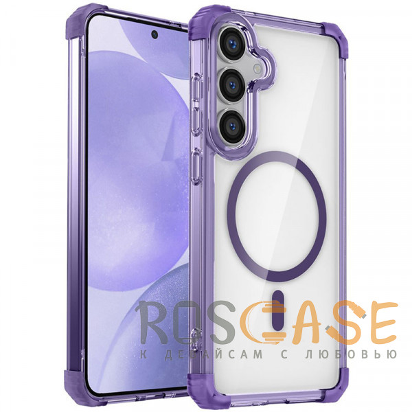 Фото Фиолетовый Nature Magnetic | Прозрачный противоударный чехол с поддержкой MagSafe для Samsung Galaxy S26 Plus