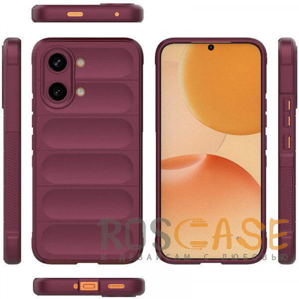 Фото Бордовый Flex Silicone | Противоударный чехол для Poco X8 Pro Max / Xiaomi Turbo 5 Max с защитой камеры и микрофиброй