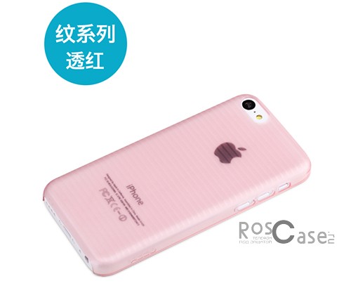 Фото Розовый / Transparent Red Пластиковая накладка Rock (Texture) Ultra Thin series для Apple iPhone 5C