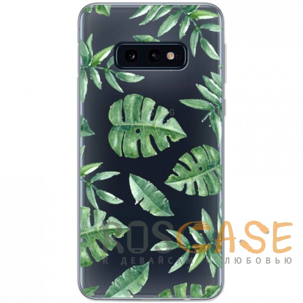 Фото Пальмовые листья RosCase | Силиконовый чехол для Samsung Galaxy S10e