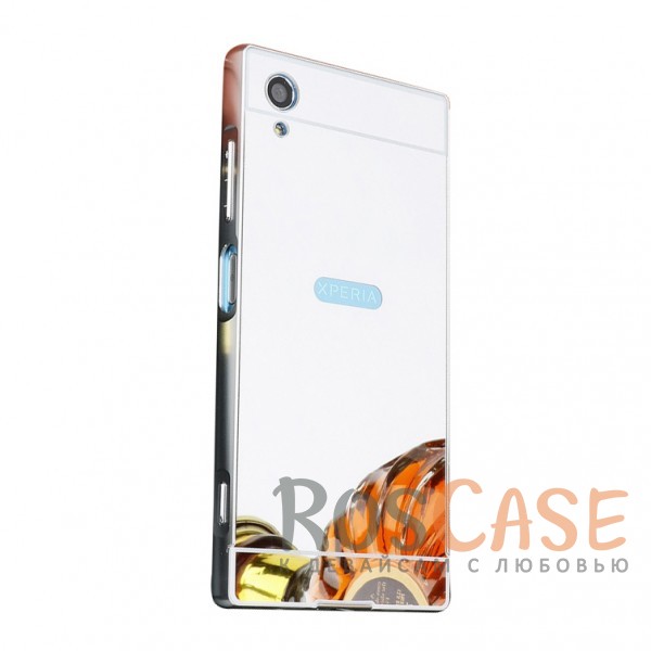 

Металлический бампер для Sony Xperia XA1 Plus с зеркальной вставкой (Серебряный)
