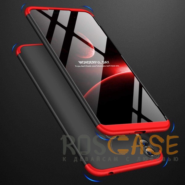 Фотография Черный / Красный GKK LikGus 360° | Двухсторонний чехол для Huawei Honor 8C с защитными вставками