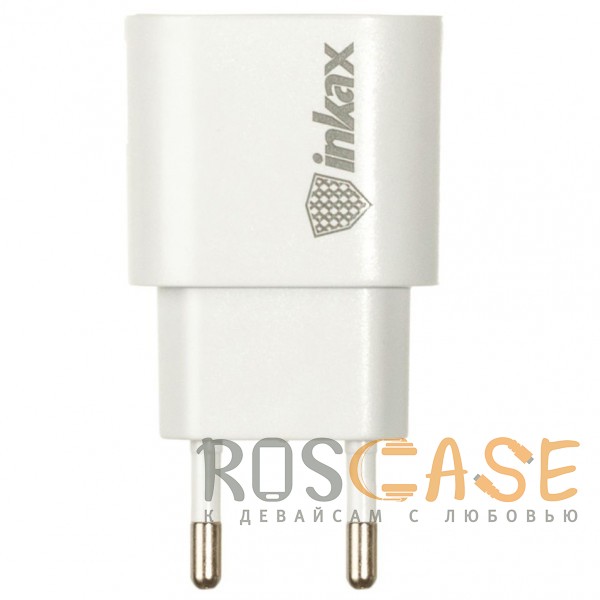 Фото Белый Inkax CD-08 | Сетевое зарядное устройство с боковым входом USB (1.0А) + кабель Type-C