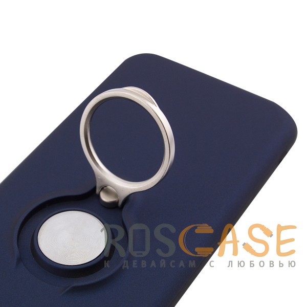 Фотография Синий Deen | Матовый чехол для Apple iPhone 7 / 8 (4.7") с креплением под магнитный держатель и кольцом-подставкой