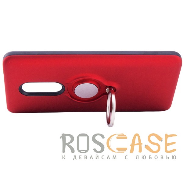Изображение Красный Deen | Матовый чехол для Xiaomi Redmi Note 4X / Note 4 (SD) с креплением под магнитный держатель и кольцом-подставкой