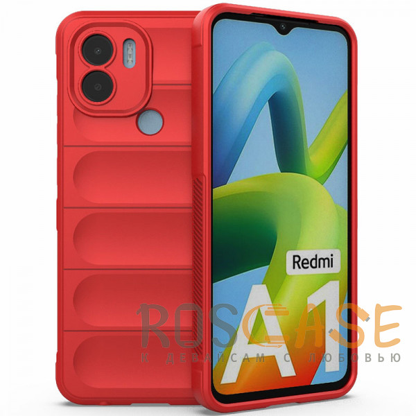 Фото Красный Flex Silicone | Противоударный чехол для Xiaomi Redmi A1 Plus / A2 Plus / Poco C51 с защитой камеры и микрофиброй