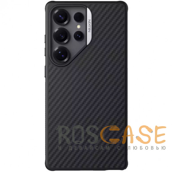 Фото Серебряный Nillkin Synthetic Fiber Magnetic | Чехол с карбоновой текстурой для Samsung Galaxy S25 Ultra с поддержкой Magsafe