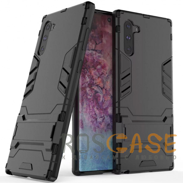 Фотография Черный Transformer | Противоударный чехол-подставка для Samsung Galaxy Note 10 с мощной защитой корпуса