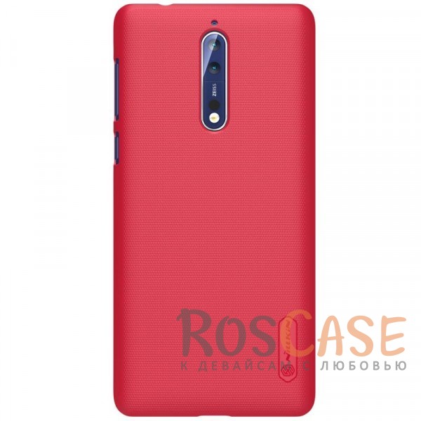 Фотография Красный Nillkin Super Frosted Shield | Матовый пластиковый чехол для Nokia 8 Dual SIM