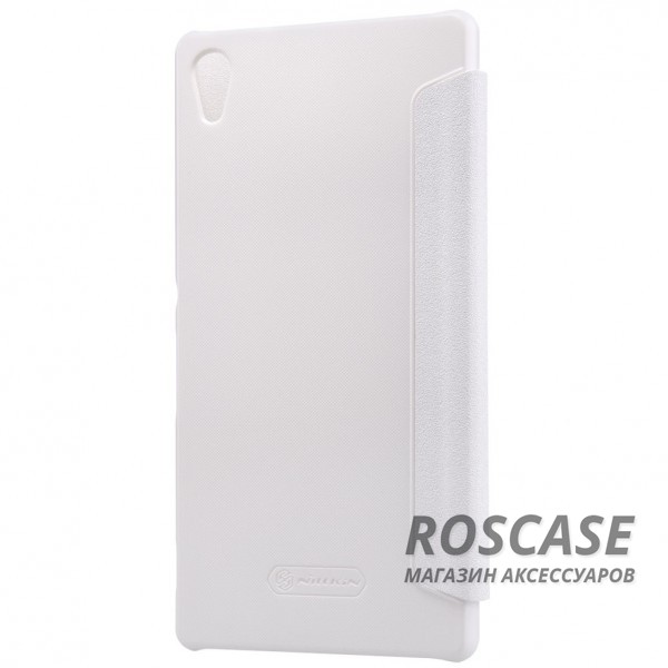 Фотография Белый Кожаный чехол (книжка) Nillkin Sparkle Series для Sony Xperia Z3+/Xperia Z3+ Dual