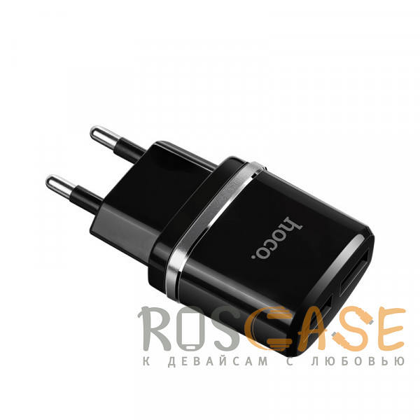 Изображение Черный Зарядное устройство Hoco C12 2USB 2.4A + кабель Lightning 