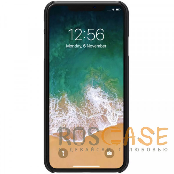 Изображение Черный Nillkin Super Frosted Shield | Матовый пластиковый чехол для iPhone XS Max с отверстием под лого