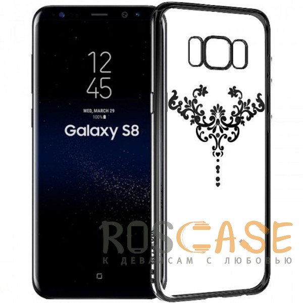 Фото Черный Devia Crystal Iris | Прозрачный чехол для Samsung G950 Galaxy S8 со стразами и узором