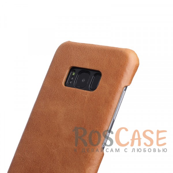 Фото Коричневый Тонкий чехол для Samsung G955 Galaxy S8 Plus из натуральной кожи