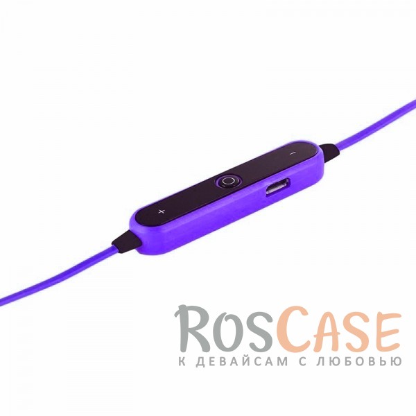 Изображение Фиолетовый s6-1 | Спортивные беспроводные Bluetooth наушники с пультом управления и микрофоном