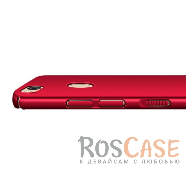 Фотография Красный Тонкий матовый пластиковый чехол с защитой всех граней для Xiaomi Redmi 4X