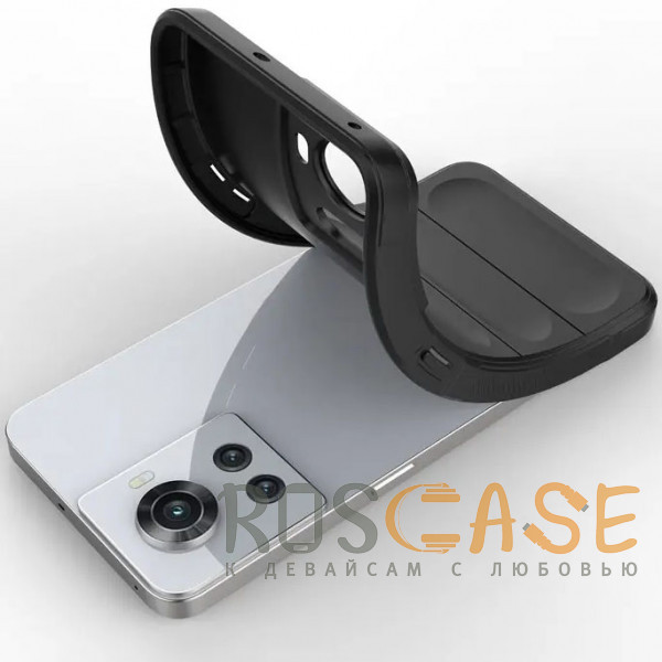 Фотография Черный Flex Silicone | Противоударный чехол для OnePlus 10R / Ace с защитой камеры и микрофиброй