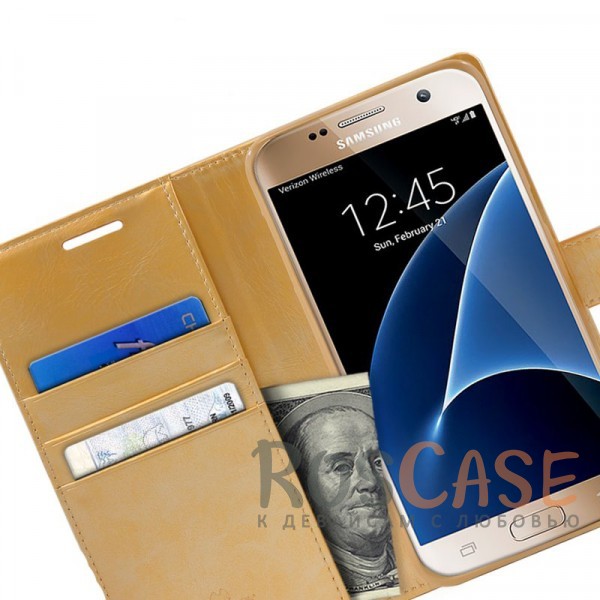 Изображение Золотой Mercury Blue Moon | Чехол-книжка Samsung A700H / A700F Galaxy A7 c функцией подставки