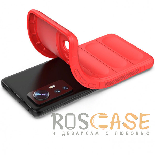 Фотография Красный Flex Silicone | Противоударный чехол для Xiaomi Mi 12 / 12X / 12S с защитой камеры и микрофиброй