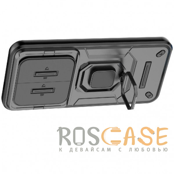 Фотография Черный Transformer Ring Holder | Противоударный чехол с кольцом и шторкой камеры для Xiaomi Redmi Note 15 Pro Plus