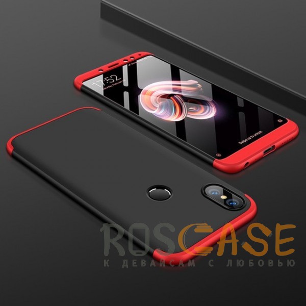 Фото Черный / Красный GKK LikGus 360° | Двухсторонний чехол для Xiaomi Mi 6X / Mi A2 с защитными вставками