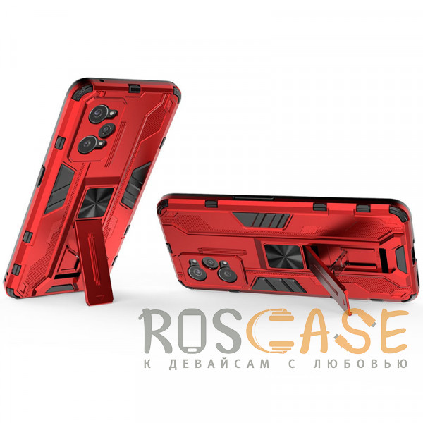 Фотография Красный Galvatron | Противоударный чехол-подставка для Realme GT Neo 2 / 3T / GT2 / Q5 Pro 5G с защитой камеры