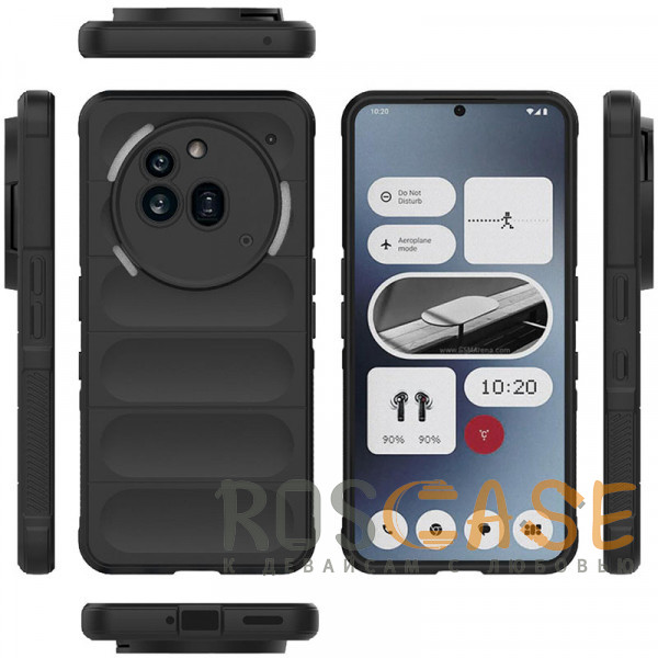 Фото Черный Flex Silicone | Противоударный чехол для Nothing Phone 3a Pro с защитой камеры и микрофиброй