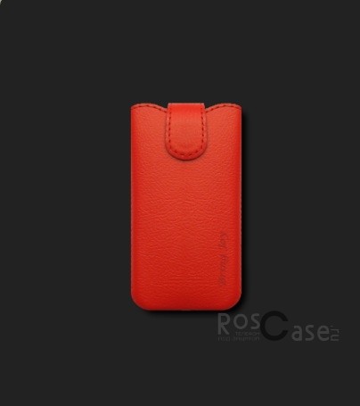 Фото Красный фактурный Кожаный футляр Mavis Classic 111x60/125x62 для Apple iPhone 4G/4S