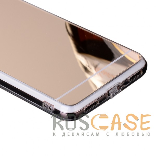 Изображение Золотой Металлический бампер для Huawei Y6 II с зеркальной вставкой